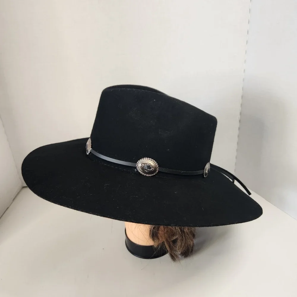 Charlie 1 Horse Traveler Black Felt Western Cowboy Hat With Concho Band Branded